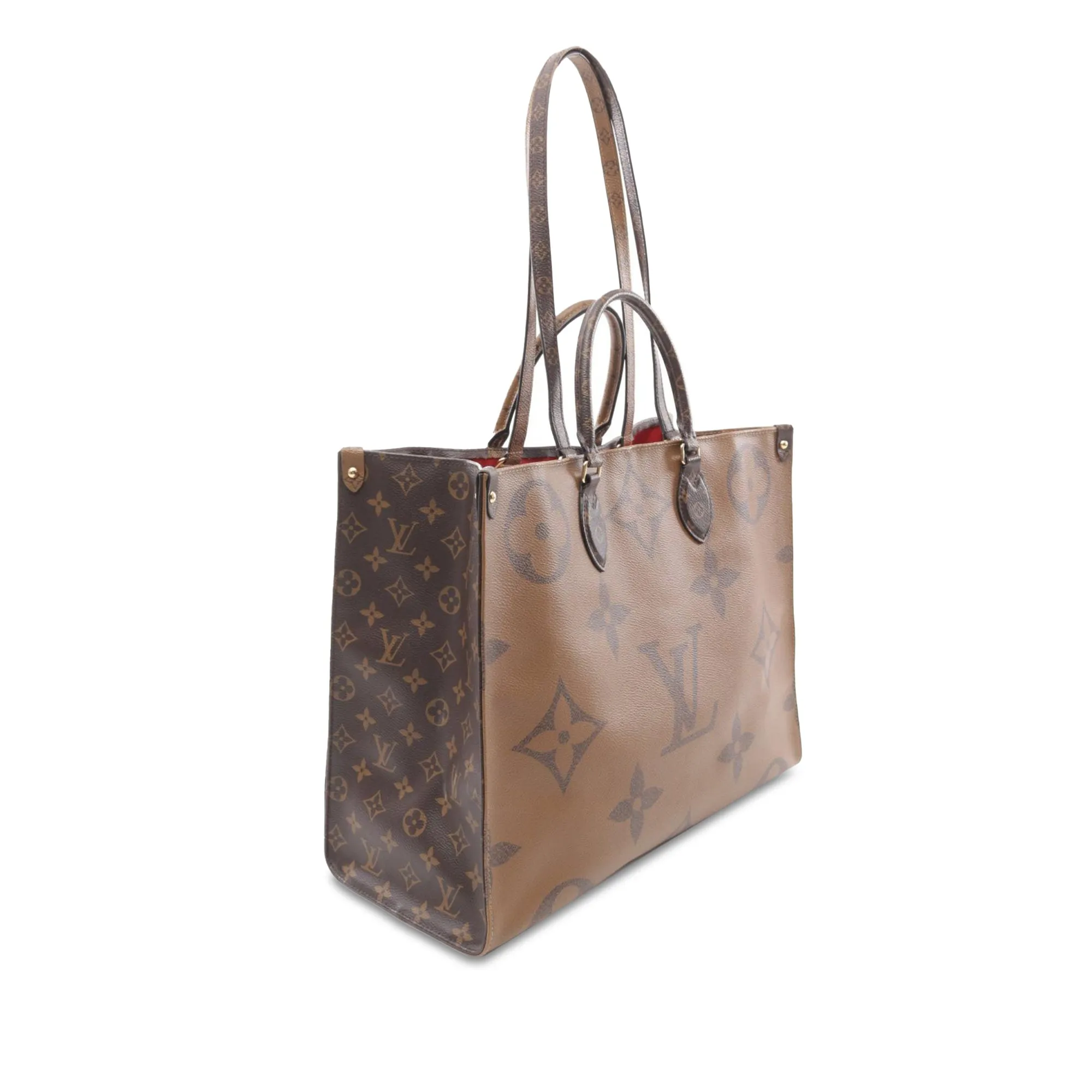 Brown Louis Vuitton Monogram Reverse Giant OnTheGo GM Satchel