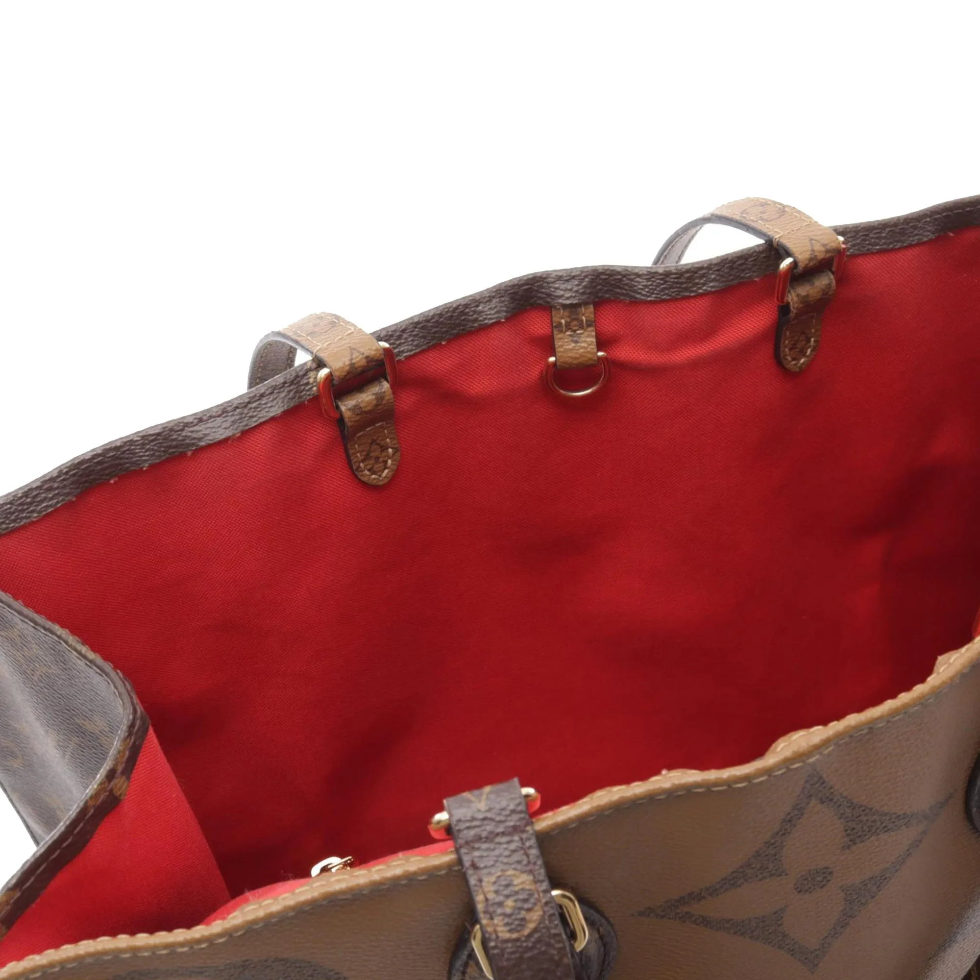Brown Louis Vuitton Monogram Reverse Giant OnTheGo GM Satchel
