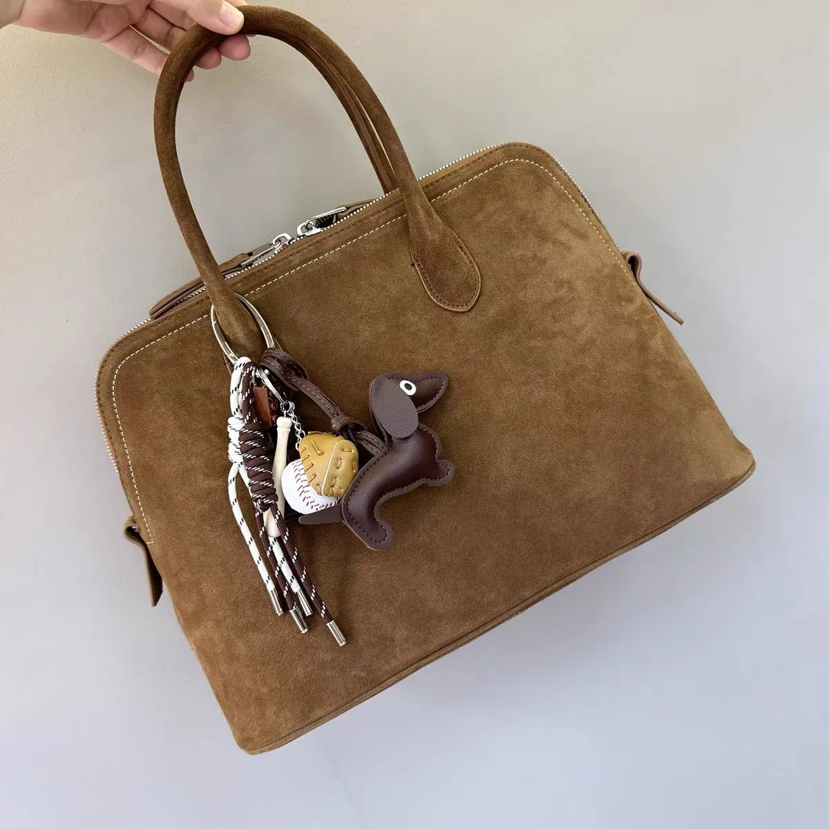 Brown Suede Handbag