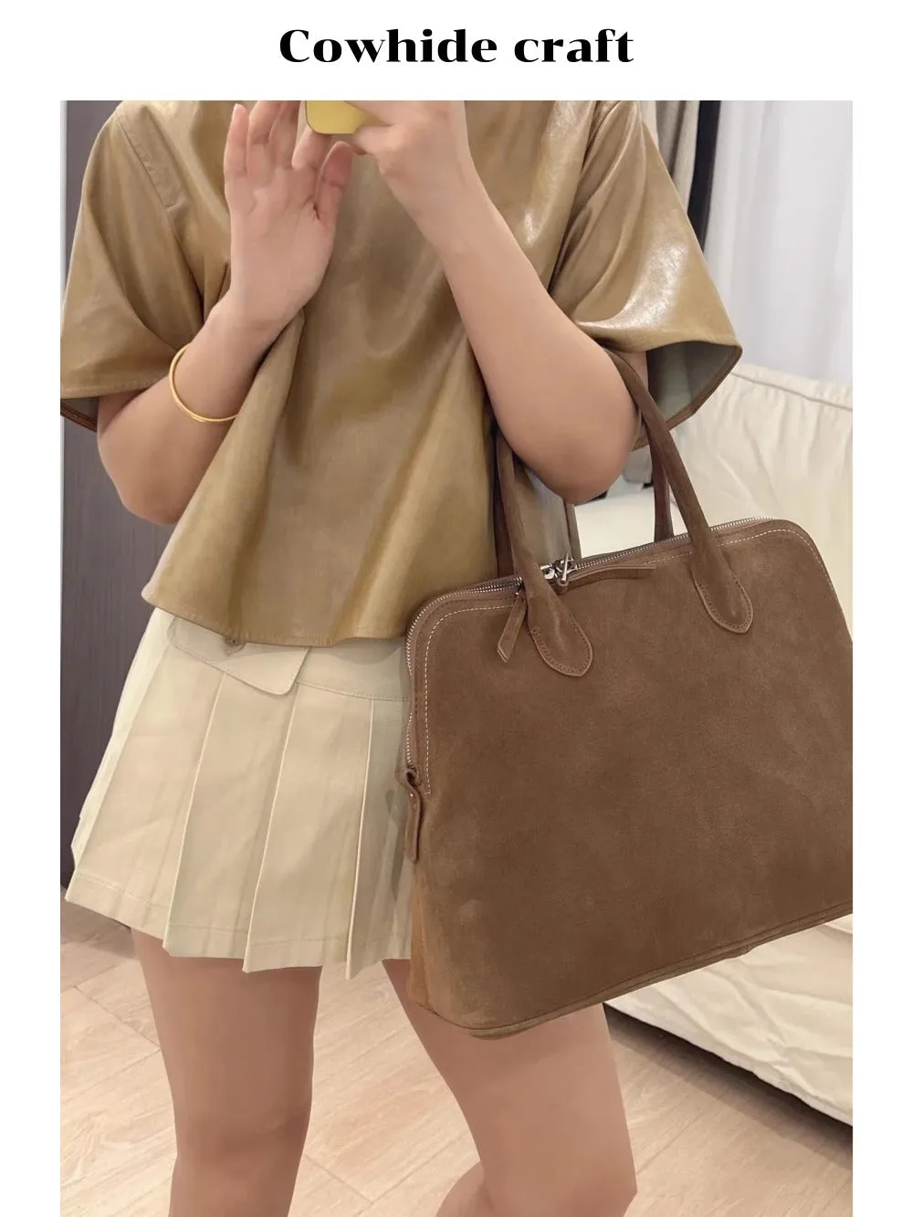 Brown Suede Handbag