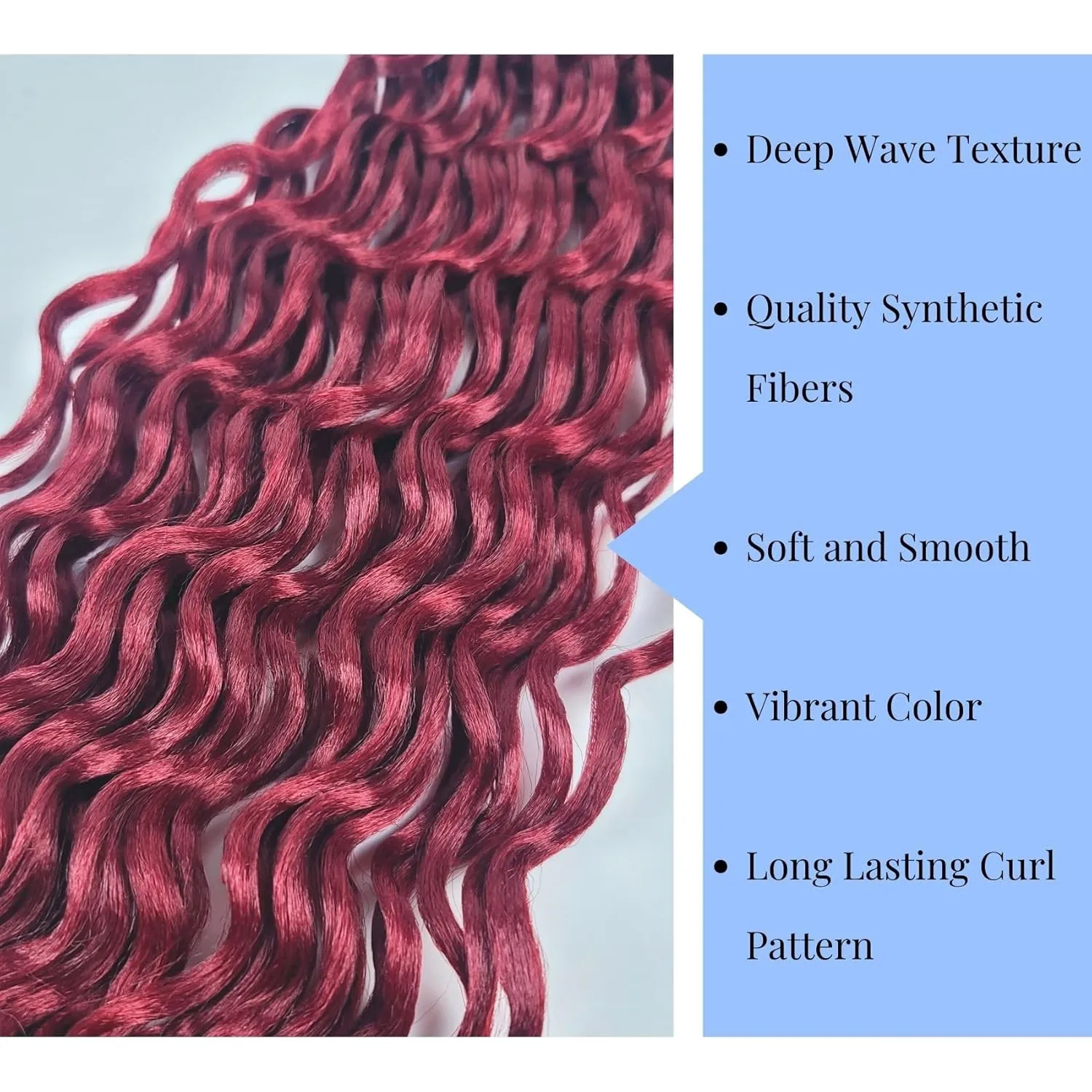 Burgundy Braiding Hair Pre Stretched for Boho Braids Synthetic Pre-stretched Knotless 900# Boho Braiding Hair Non toxic