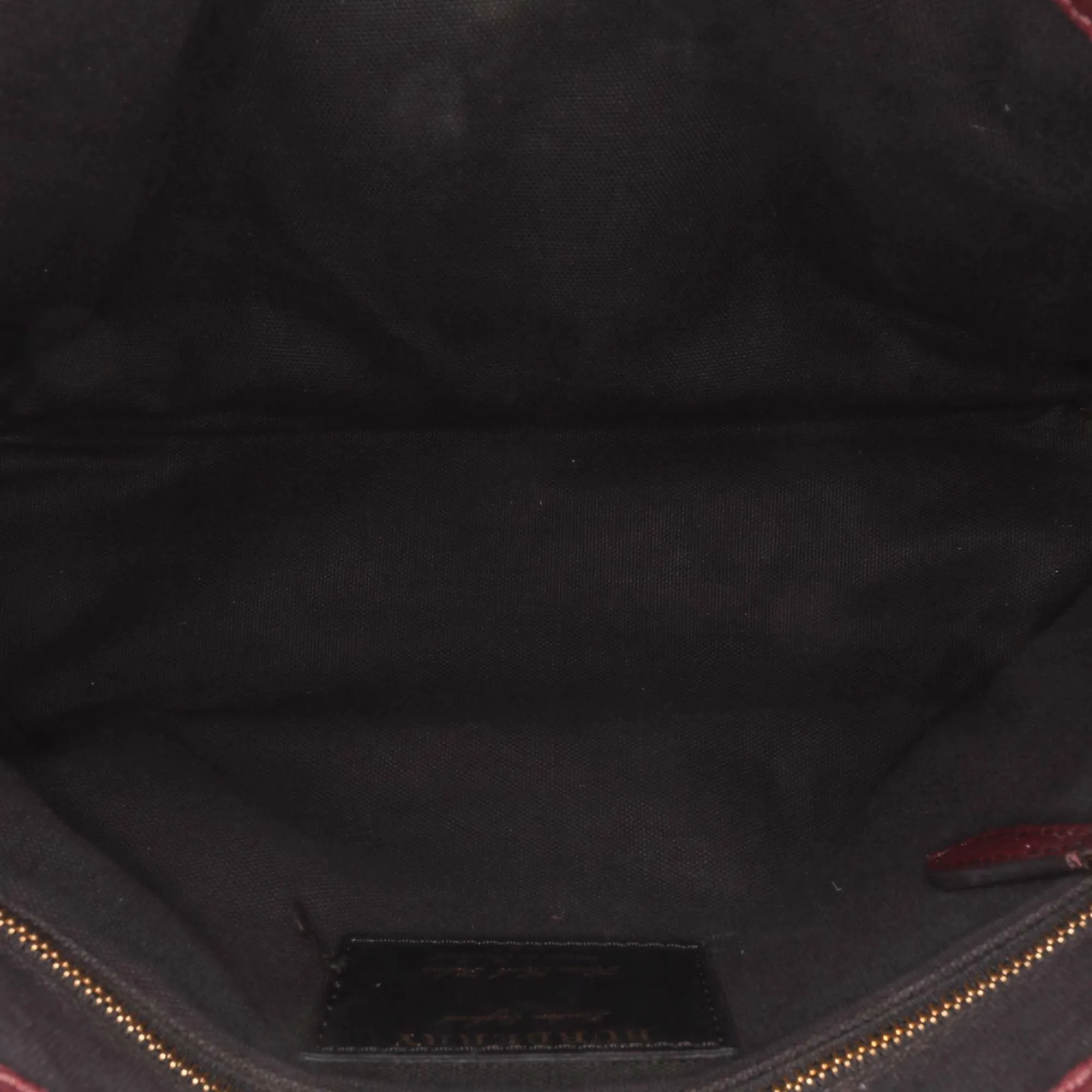 Burgundy Burberry Medium Leather and House Check Banner Satchel