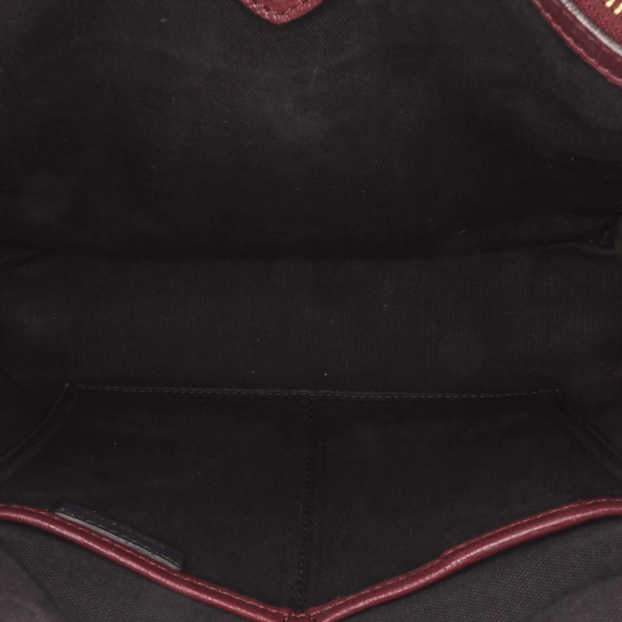 Burgundy Burberry Medium Leather and House Check Banner Satchel