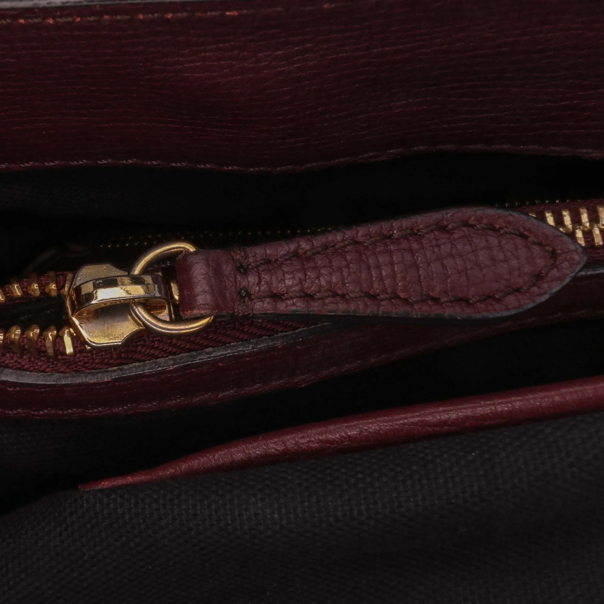Burgundy Burberry Medium Leather and House Check Banner Satchel
