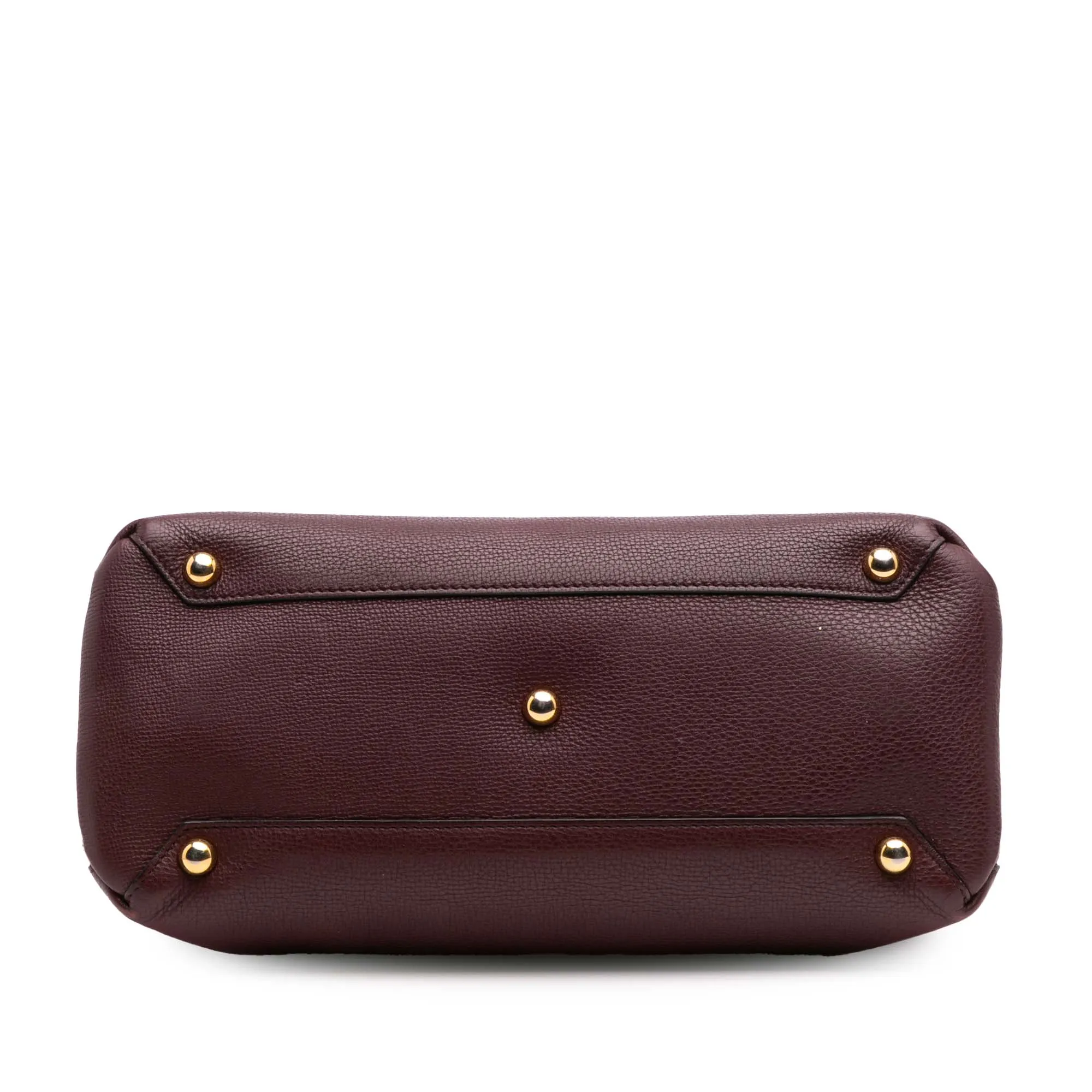 Burgundy Burberry Medium Leather and House Check Banner Satchel