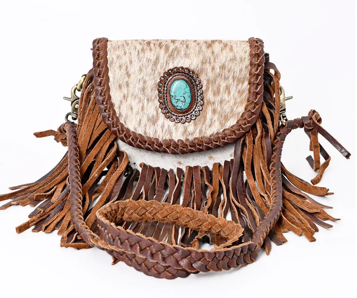 Callie Cowhide Fringe Crossbody