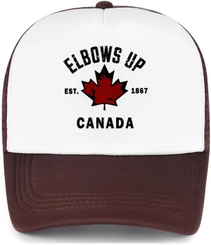 Canada Elbows Up Hat, Elbows Up Hat, Funny Hockey Canada Flag Cap