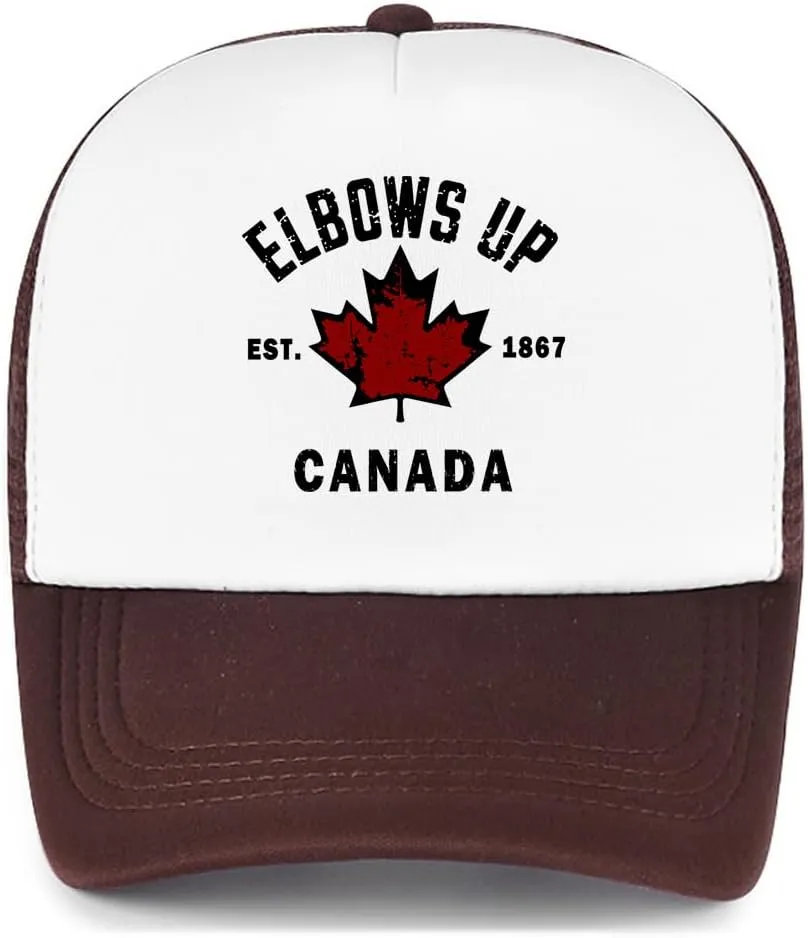 Canada Elbows Up Hat, Elbows Up Hat, Funny Hockey Canada Flag Cap