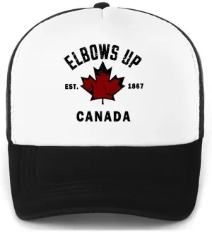 Canada Elbows Up Hat, Elbows Up Hat, Funny Hockey Canada Flag Cap
