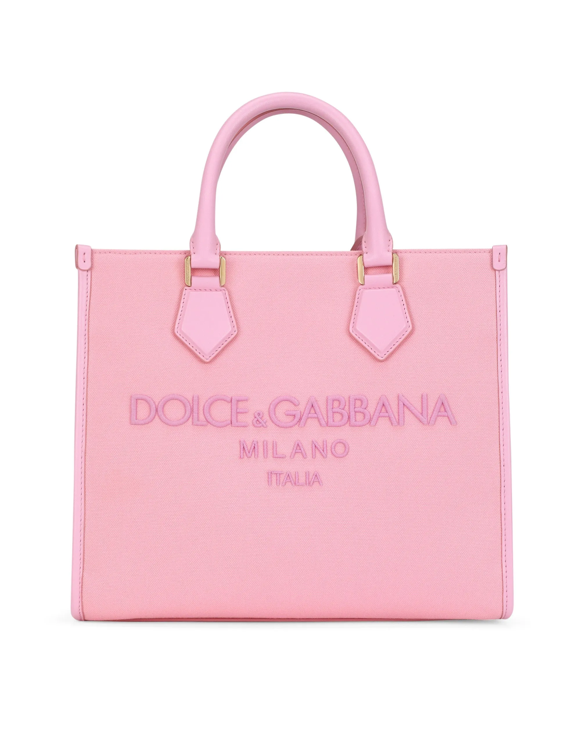 Canvas shopper with embroidered logo
