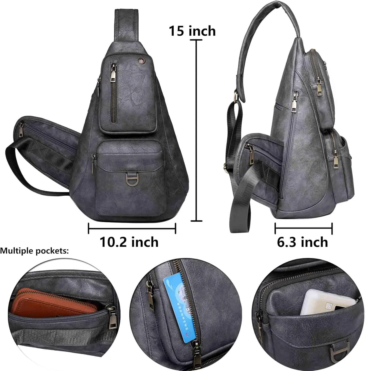 Capacity Crossbody Sling Backpack Fanny Pack Chest Shoulder Bag Daypack for Women Men(Brown)