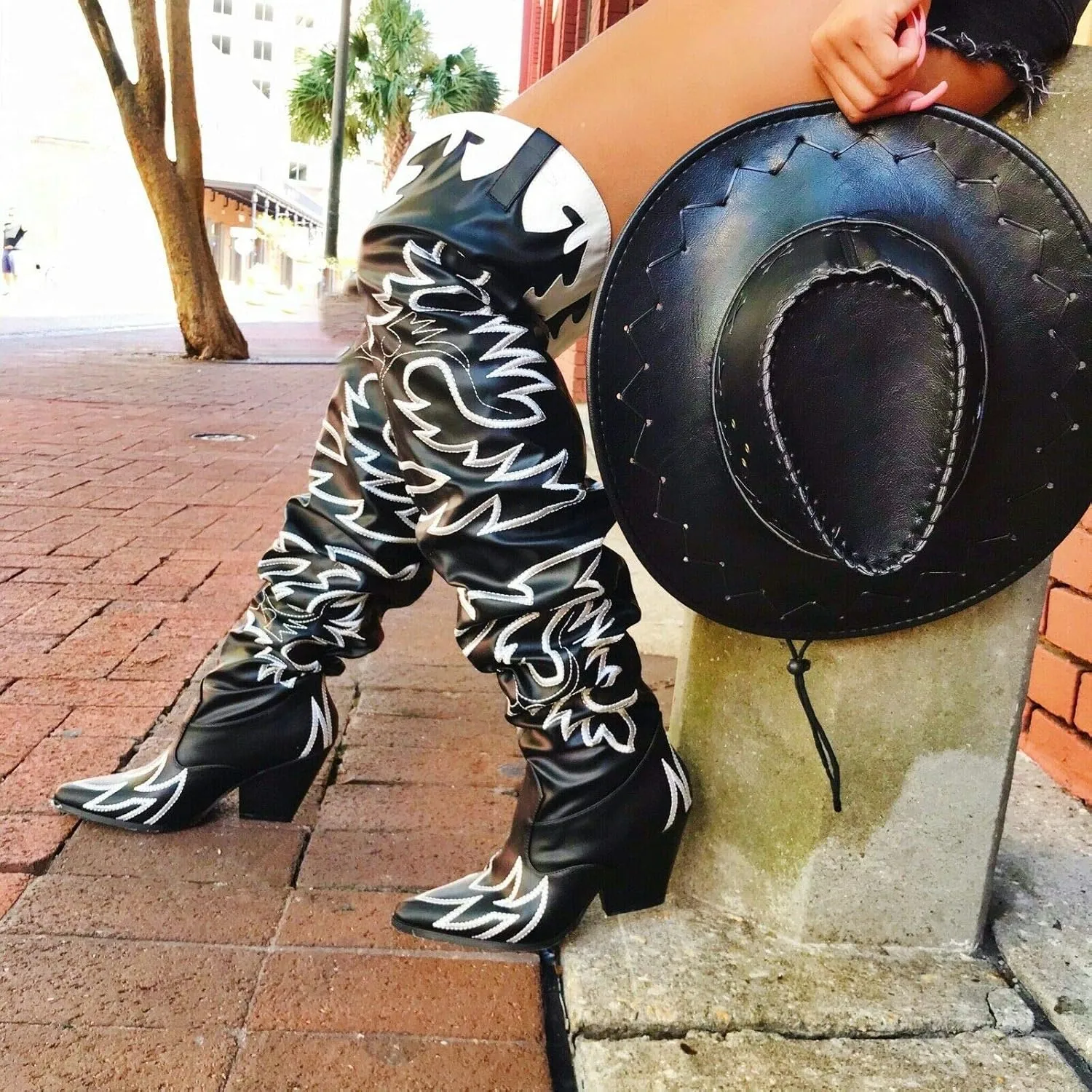 Cape Robbin | HILDA OVER THE KNEE THIGH HIGH CHUNKY LOW HEELED BOOTS-ANIMAL