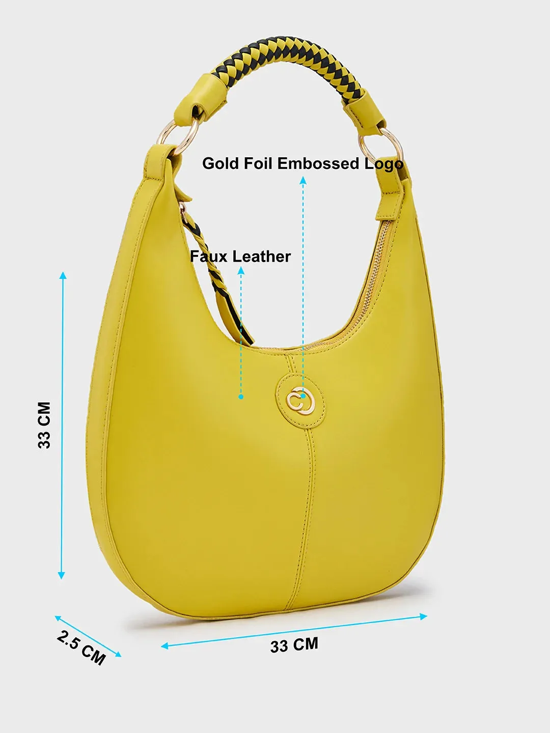Caprese Mindy Medium Cyber Lime Hobo Bag