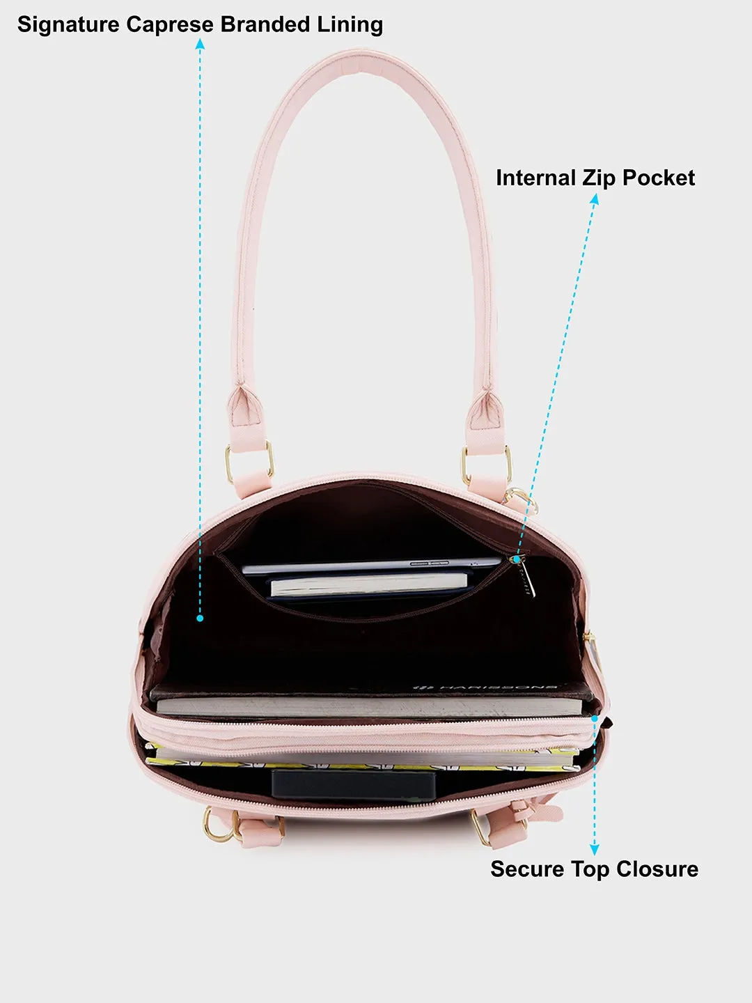 Caprese Montana Small Blush Satchel Bag