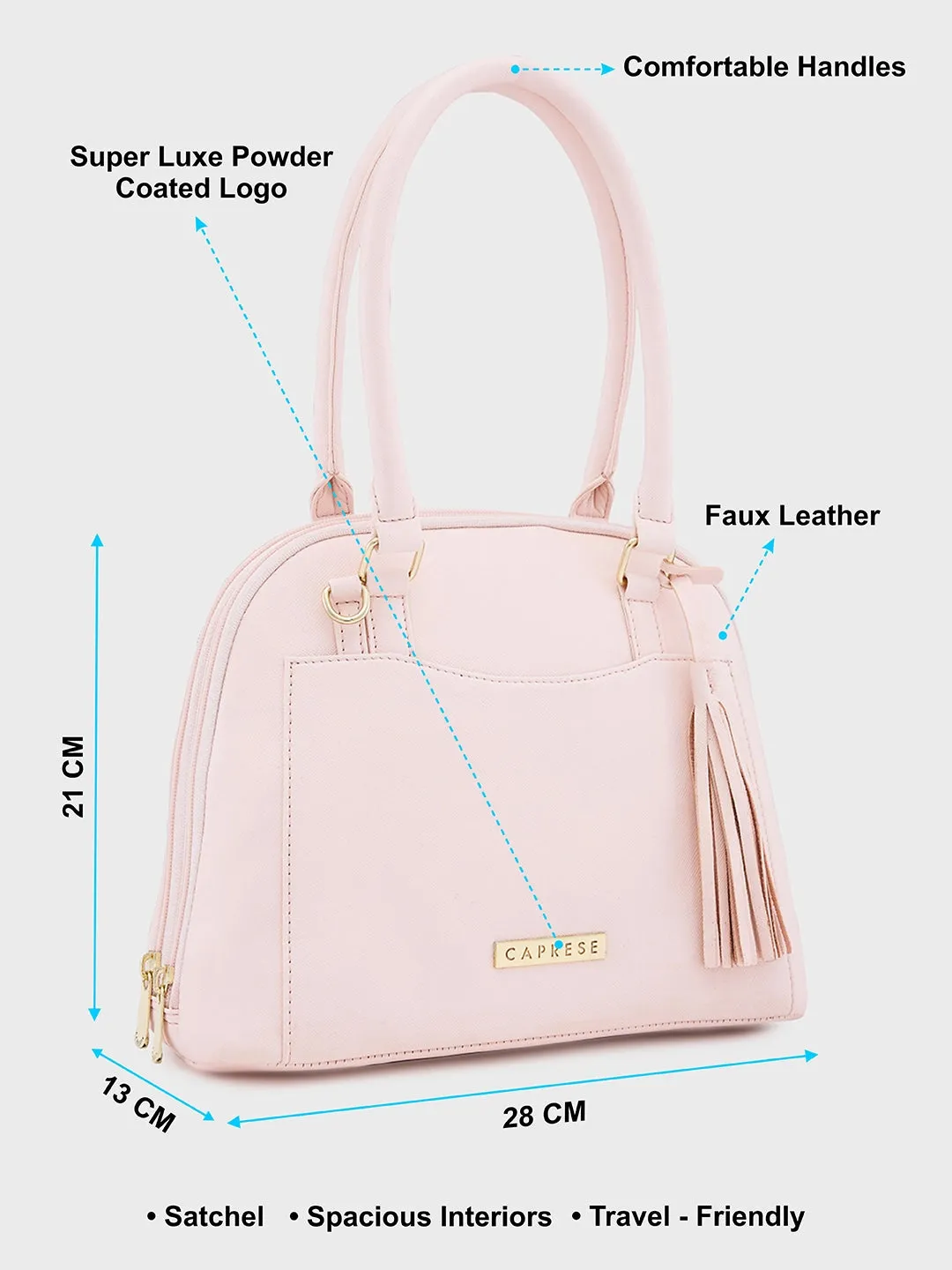 Caprese Montana Small Blush Satchel Bag