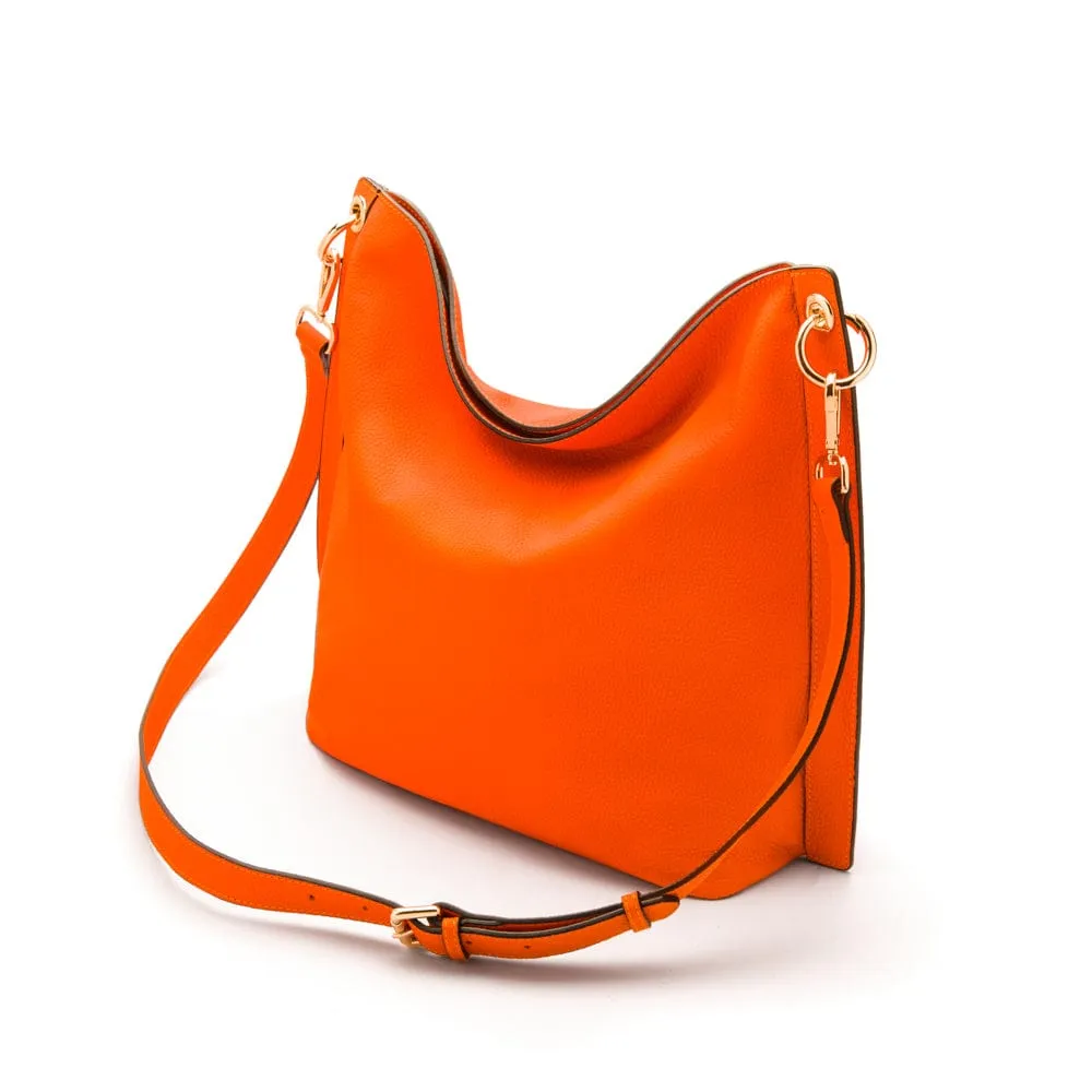 Carol Ann Slouchy Leather Shoulder Bag - Orange