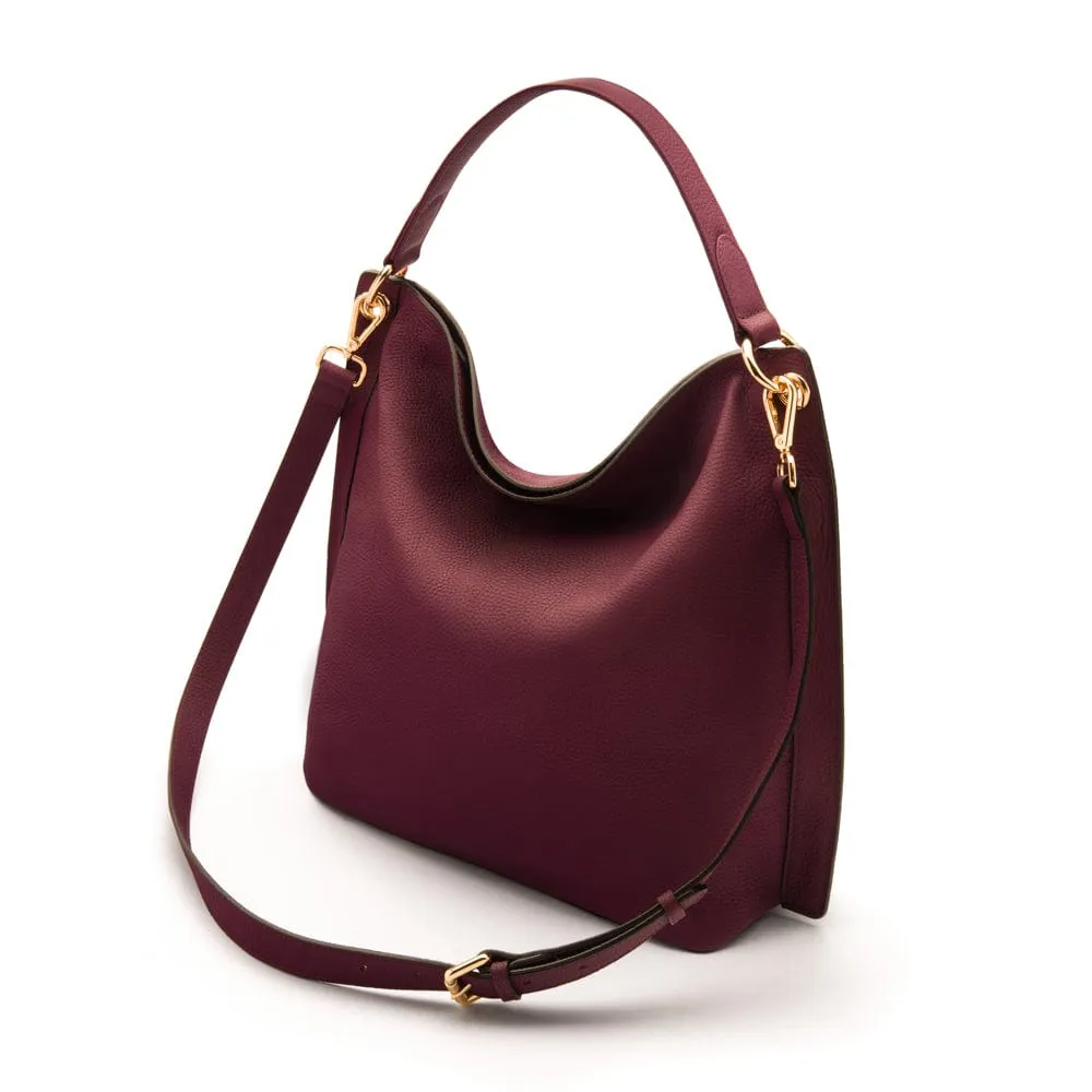 Carol Ann Slouchy Leather Shoulder Bag - Purple