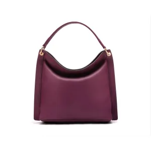 Carol Ann Slouchy Leather Shoulder Bag - Purple