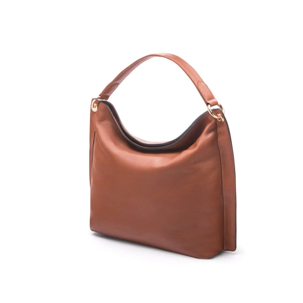 Carol Ann Slouchy Leather Shoulder Bag - Tan