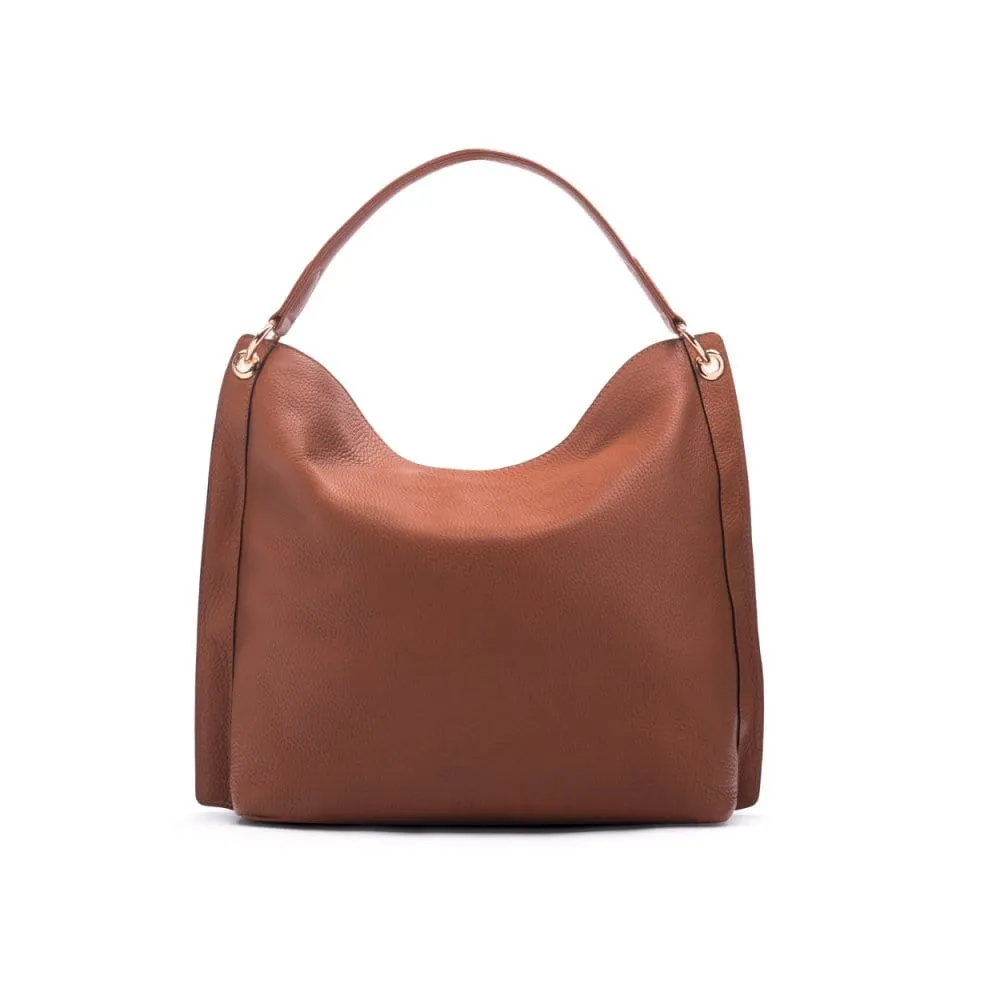 Carol Ann Slouchy Leather Shoulder Bag - Tan