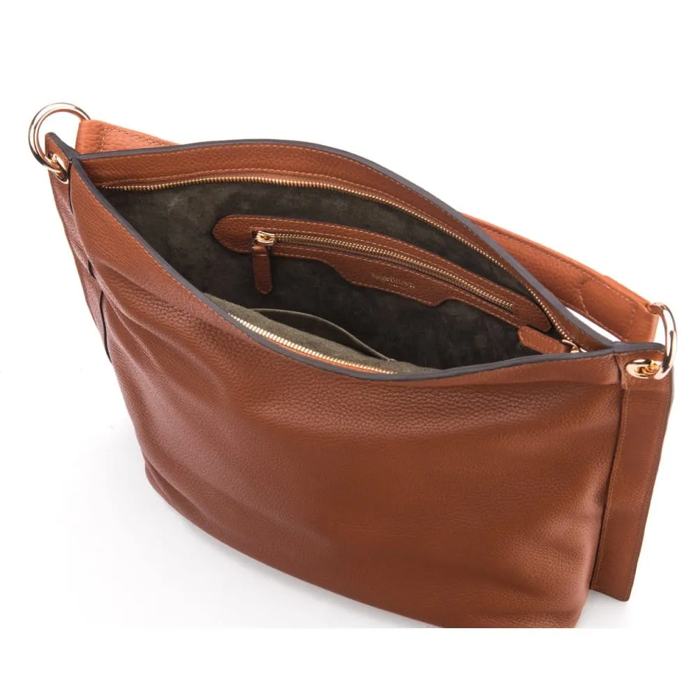 Carol Ann Slouchy Leather Shoulder Bag - Tan