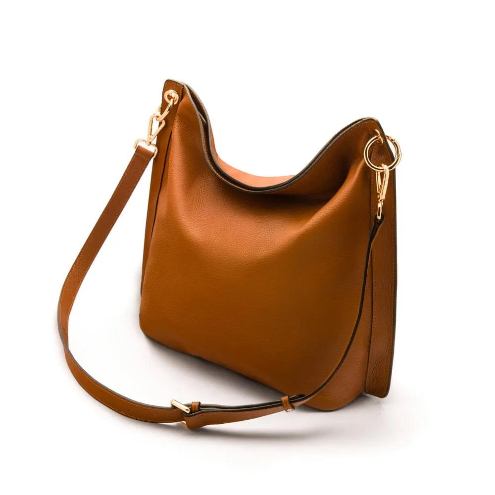 Carol Ann Slouchy Leather Shoulder Bag - Tan