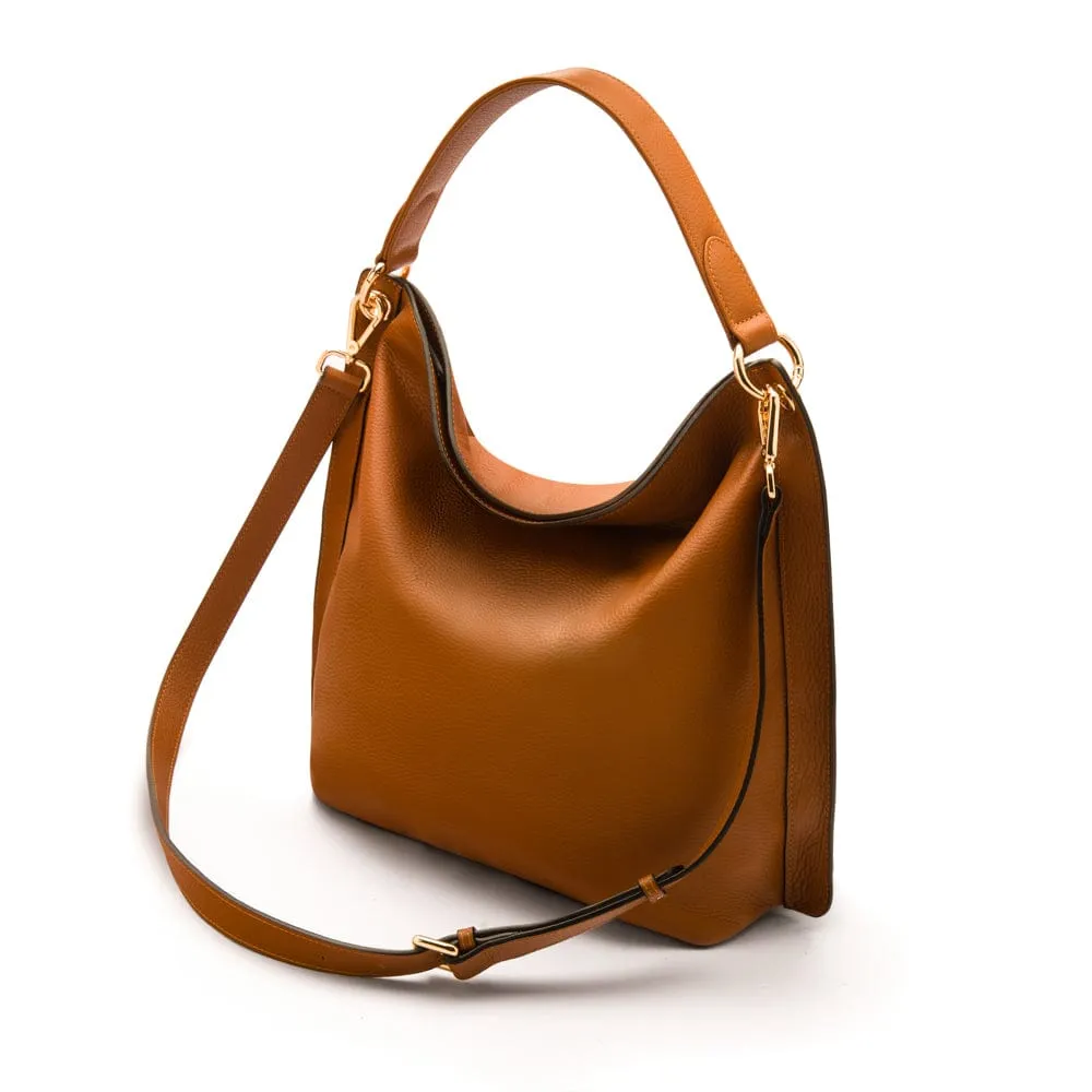 Carol Ann Slouchy Leather Shoulder Bag - Tan