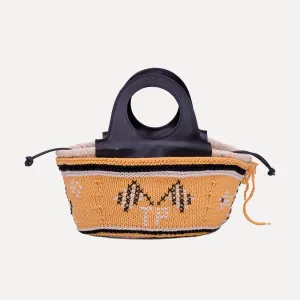 Caxinas - mini embroidered basket in yellow
