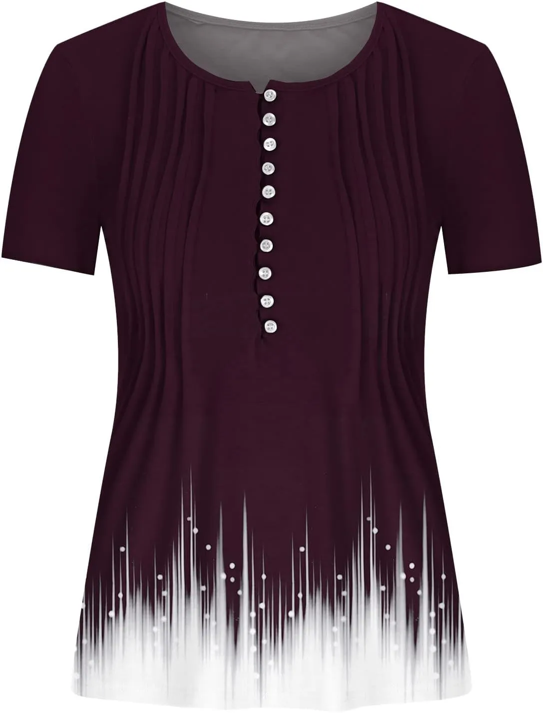 Ceboyel Loose Fitting Tops for Women 2023 Button Down Henley Blouse Floral Short Sleeve Tunic Shirt Dressy Ladies Clothing