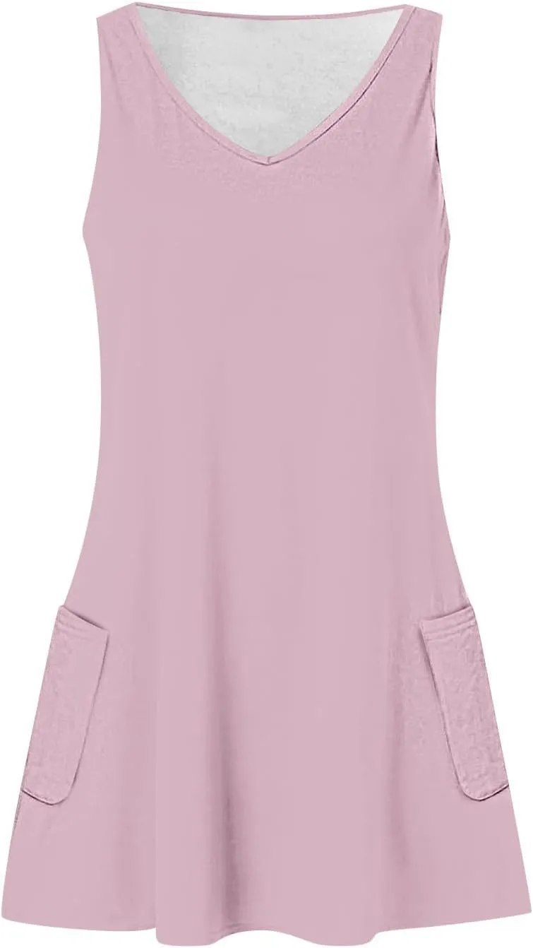 Ceboyel Summer Dresses for Women 2024 Beach Vacation Sundress Sleeveless Casual Tank Sun Dress Trendy Cruise Outfits Clothes