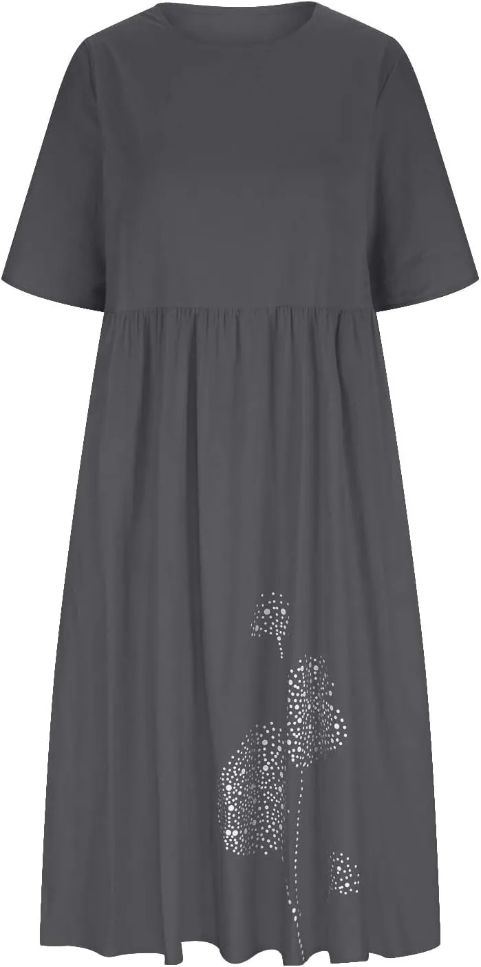 Ceboyel Women Boho Floral Summer Dresses Casual Maxi Dress Bohemian Flowy Long Dresses 2024 Trendy Vacation Clothes