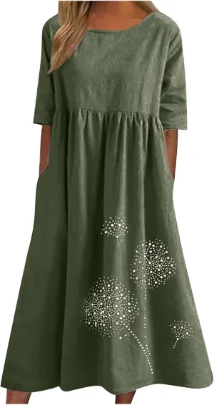 Ceboyel Women Boho Floral Summer Dresses Casual Maxi Dress Bohemian Flowy Long Dresses 2024 Trendy Vacation Clothes