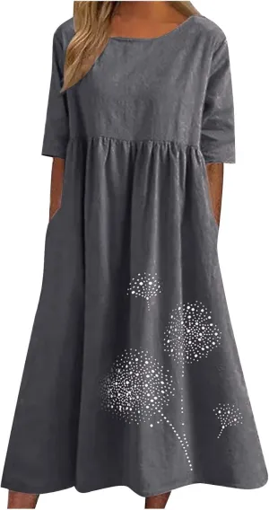Ceboyel Women Boho Floral Summer Dresses Casual Maxi Dress Bohemian Flowy Long Dresses 2024 Trendy Vacation Clothes