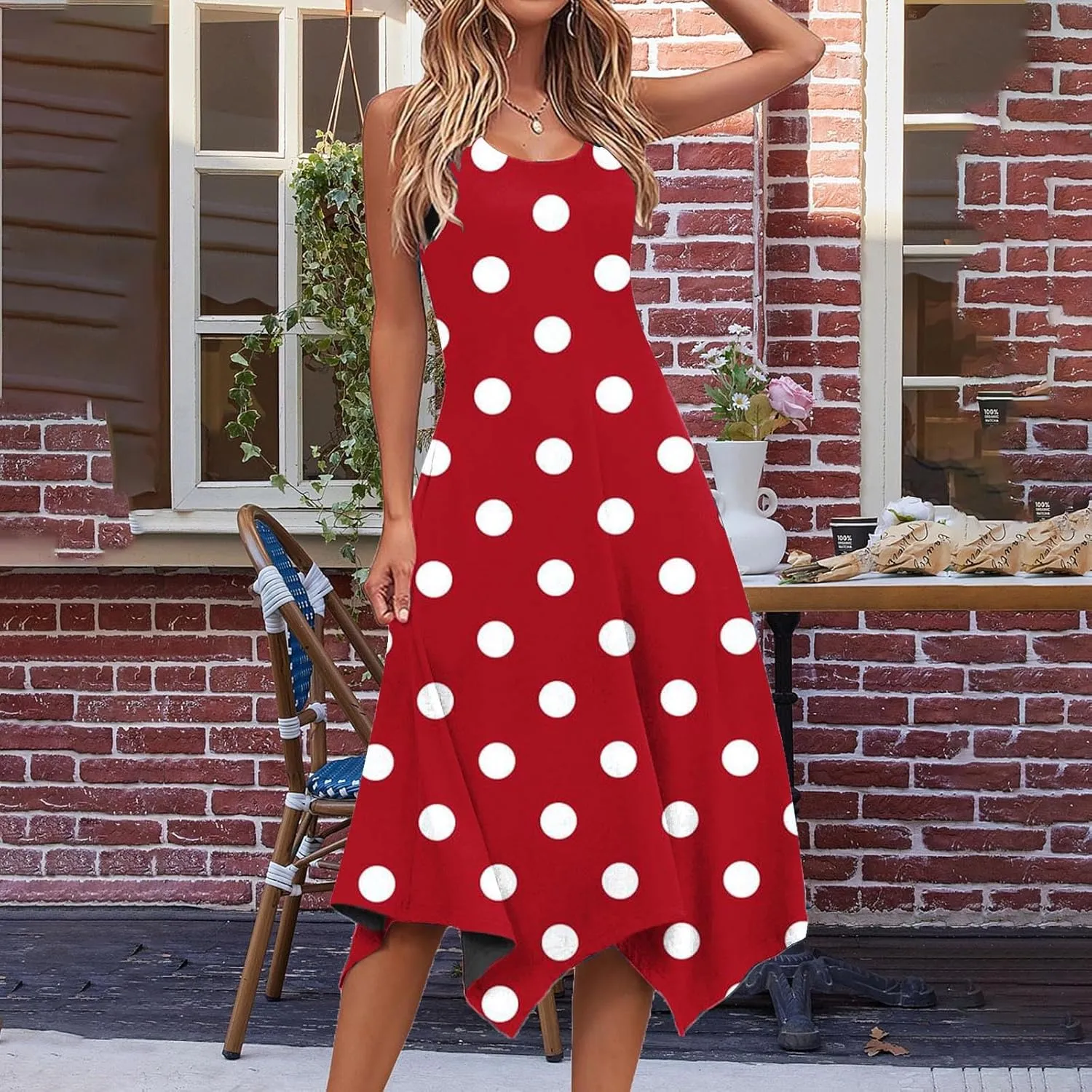 Ceboyel Womens Flowy Summer Dresses 2024 Floral Boho Sun Dress Sleeveless Tank Sundresses Trendy Beach Vacation Clothes