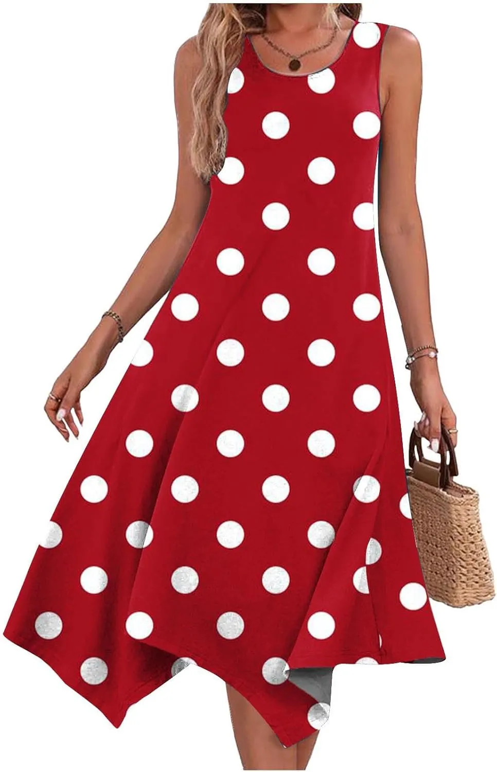 Ceboyel Womens Flowy Summer Dresses 2024 Floral Boho Sun Dress Sleeveless Tank Sundresses Trendy Beach Vacation Clothes