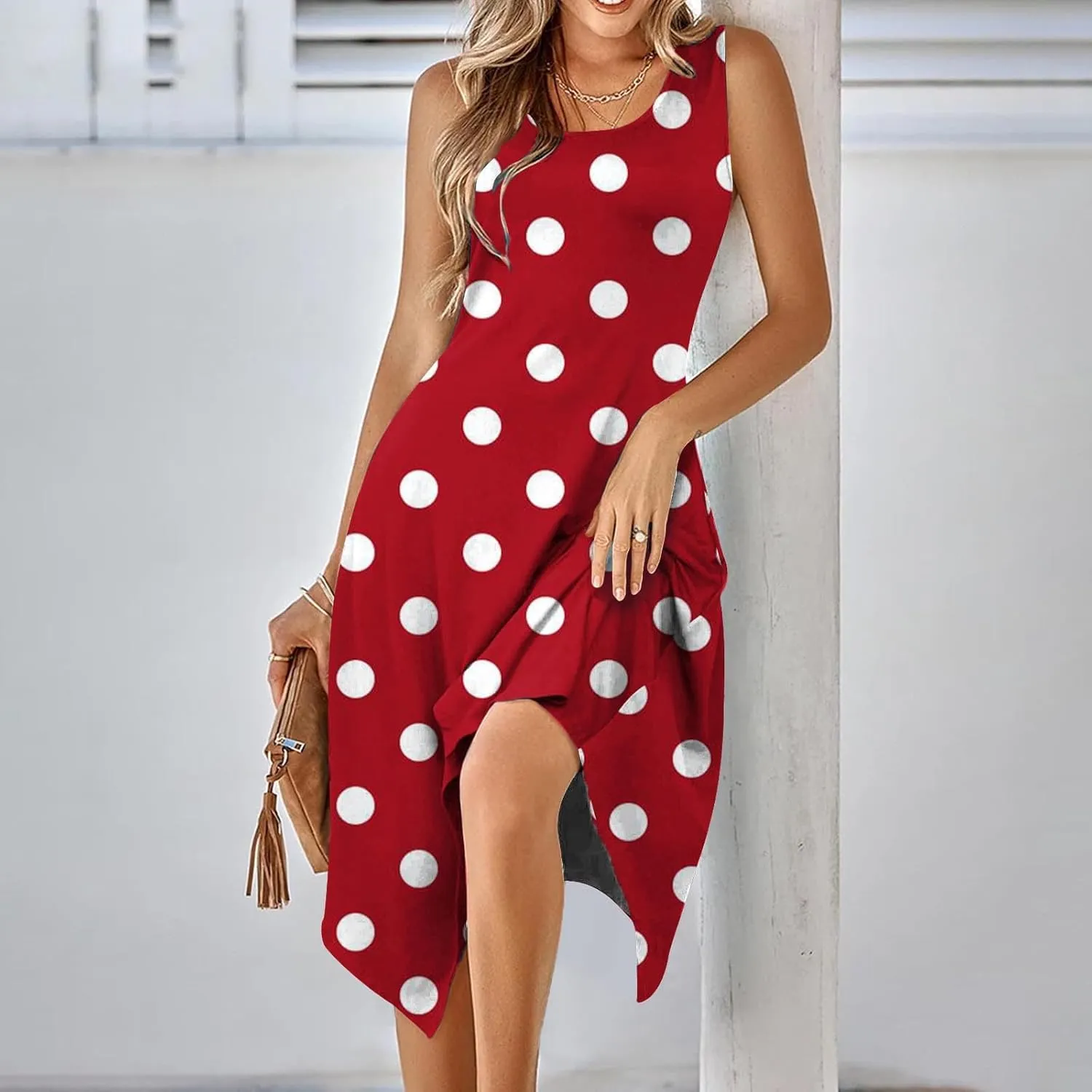 Ceboyel Womens Flowy Summer Dresses 2024 Floral Boho Sun Dress Sleeveless Tank Sundresses Trendy Beach Vacation Clothes