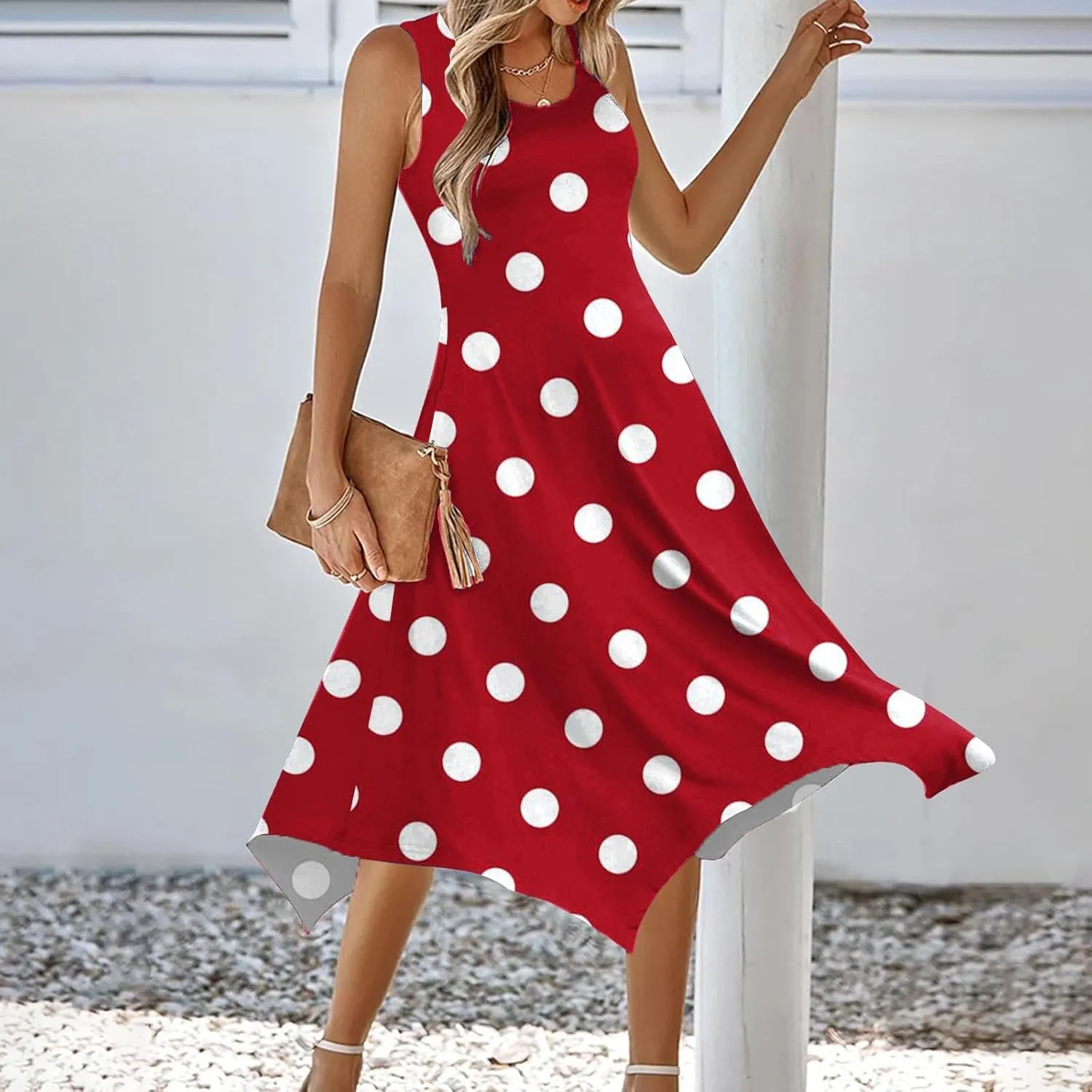 Ceboyel Womens Flowy Summer Dresses 2024 Floral Boho Sun Dress Sleeveless Tank Sundresses Trendy Beach Vacation Clothes