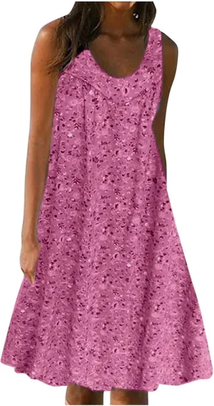 Ceboyel Womens Summer Tank Dresses Sleeveless Flowy Beach Dress Trendy 2024 Boho Sundreses Vacation Cute Clothing