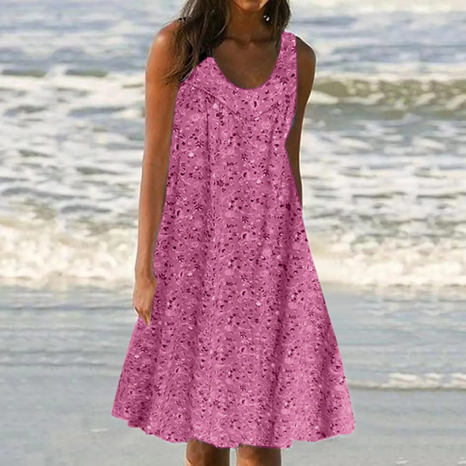 Ceboyel Womens Summer Tank Dresses Sleeveless Flowy Beach Dress Trendy 2024 Boho Sundreses Vacation Cute Clothing