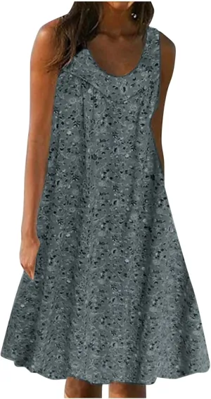 Ceboyel Womens Summer Tank Dresses Sleeveless Flowy Beach Dress Trendy 2024 Boho Sundreses Vacation Cute Clothing