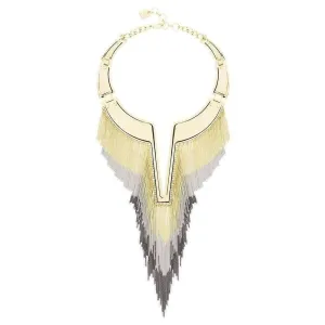 Chain Fringe Plate Collar Necklace