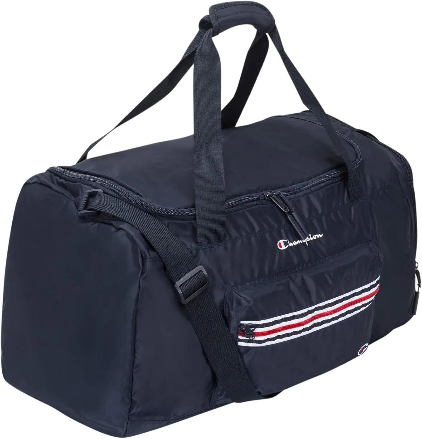 Champion Unisex Adult Champion Logo Duffel Bags, Navy/Scarlet, One Size US