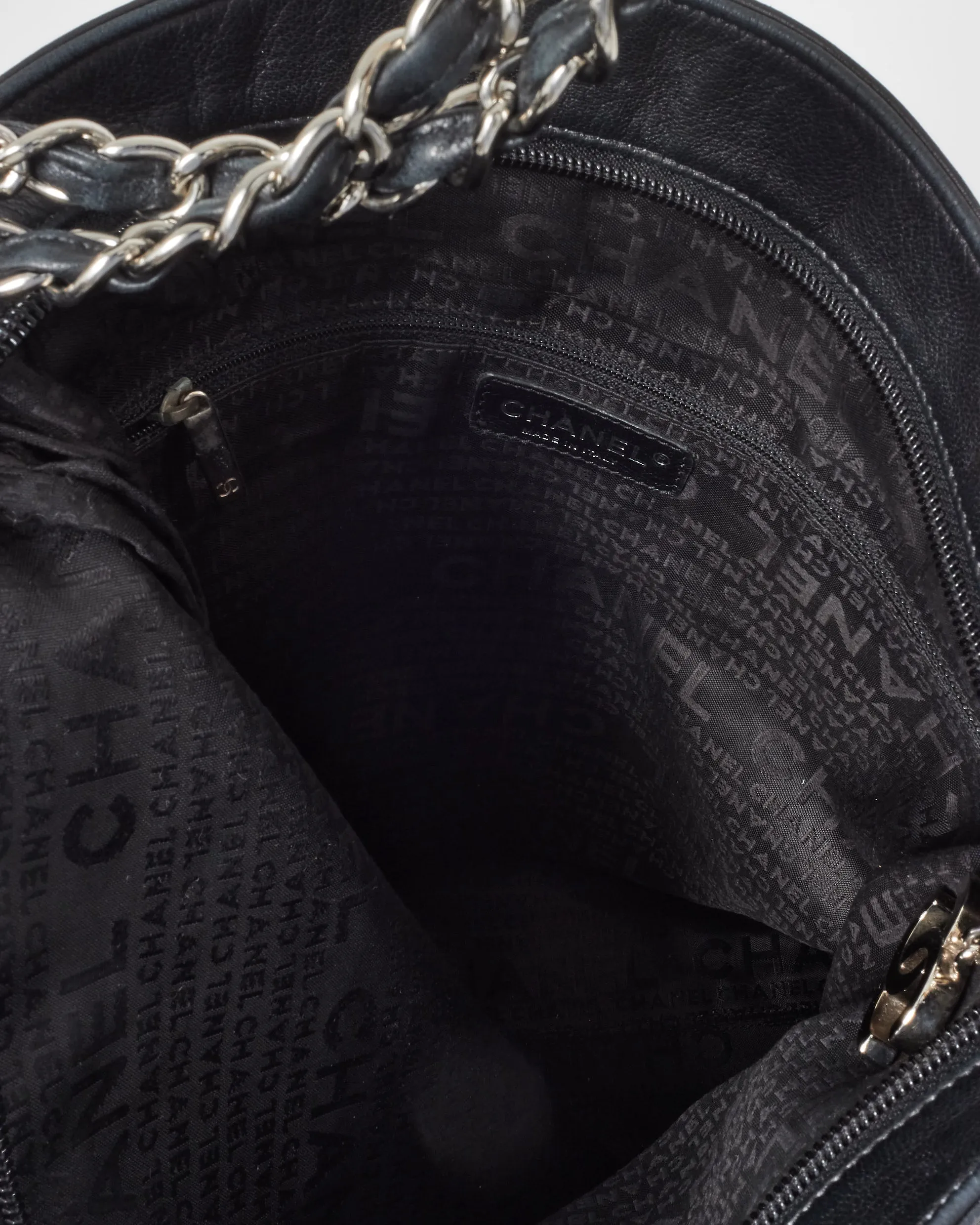 Chanel Black Lambskin Leather Ultimate Soft Large Fold Over Hobo Shoulder Bag