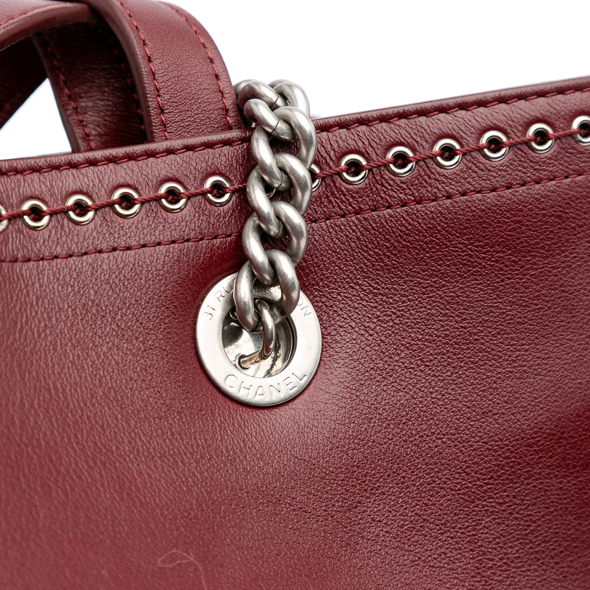 Chanel Large Calfskin Coco Eyelets Shopping Tote