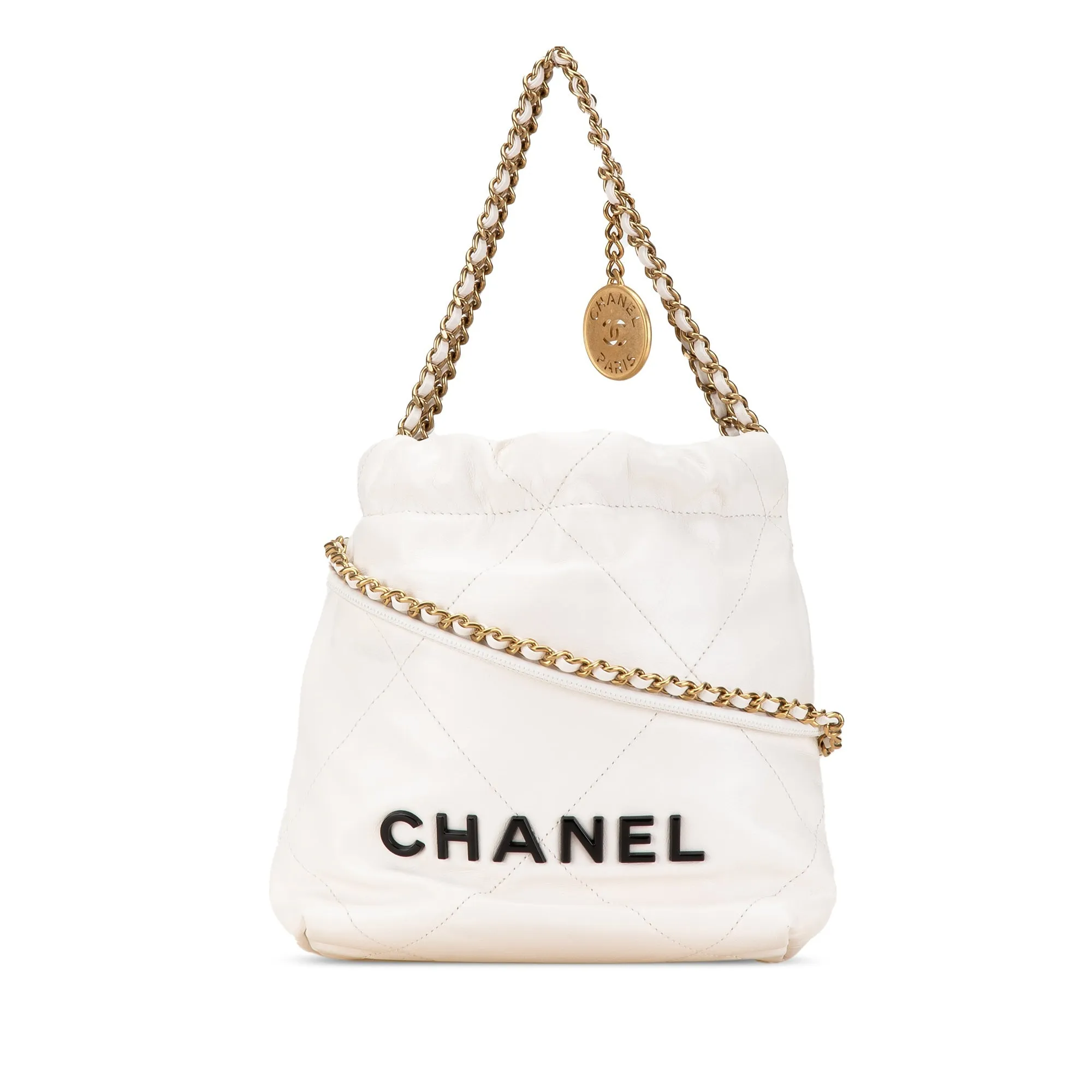 Chanel Mini Shiny Calfskin 22 Hobo (20871)
