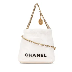 Chanel Mini Shiny Calfskin 22 Hobo (20871)