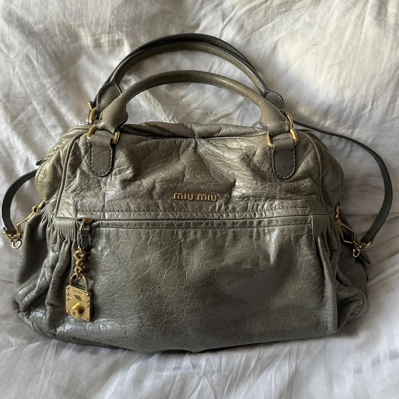 CHARM MIU BAG Cyber Monday deal ✨ Pre-owned NAPPA Vast assortment ✨ MIU Authentic MINI LEATHER