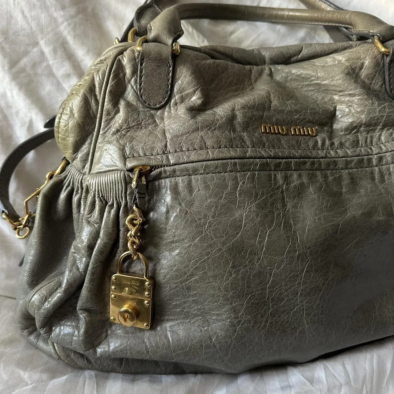 CHARM MIU BAG Cyber Monday deal ✨ Pre-owned NAPPA Vast assortment ✨ MIU Authentic MINI LEATHER