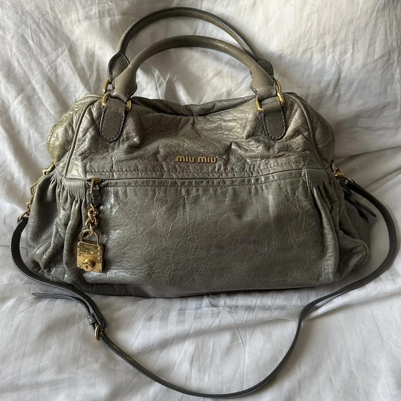 CHARM MIU BAG Cyber Monday deal ✨ Pre-owned NAPPA Vast assortment ✨ MIU Authentic MINI LEATHER