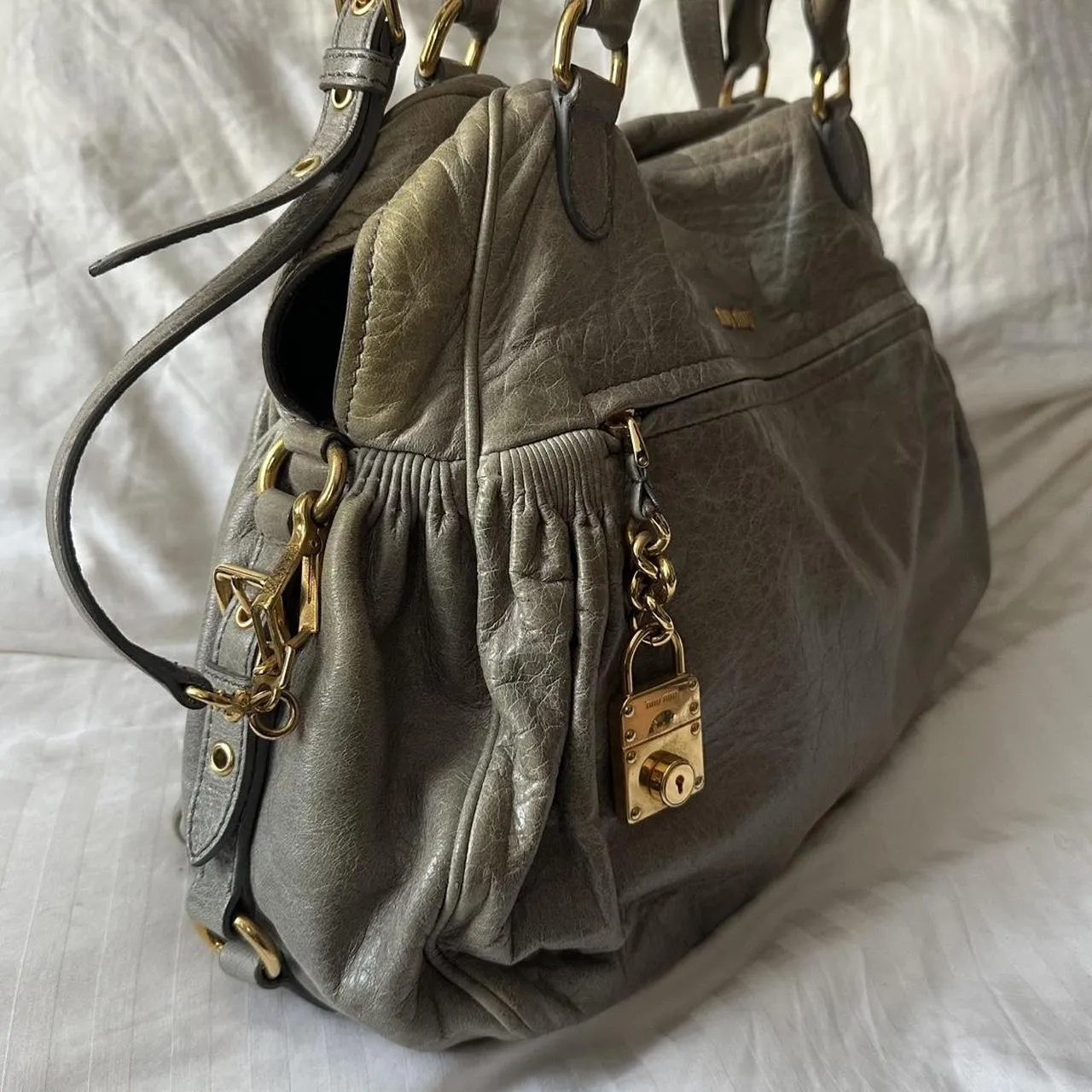 CHARM MIU BAG Cyber Monday deal ✨ Pre-owned NAPPA Vast assortment ✨ MIU Authentic MINI LEATHER